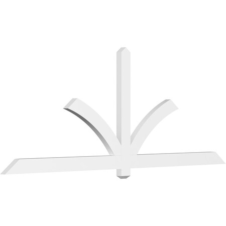 Ekena Millwork Redmond Architectural Grade PVC Gable Bracket, 96"W x 36"H x 2"D x 4"F, 9/12 Pitch GBP096X36X0204RED00